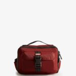 Hunter Nylon Three-Way Top Clip Crossbody Bag Fall Red