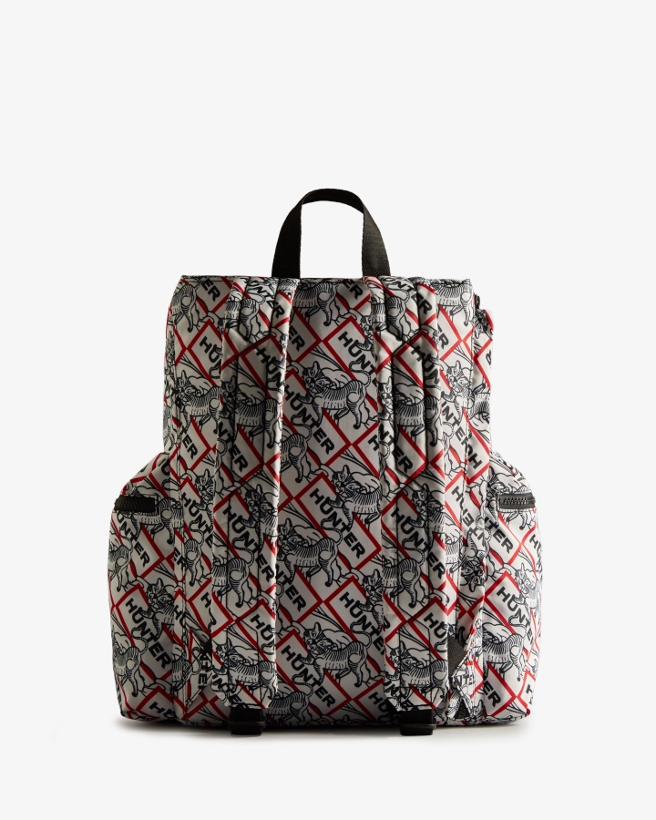 Hunter Nylon Top Clip Lunar New Year Tiger Print Backpack Black-White - Image 3