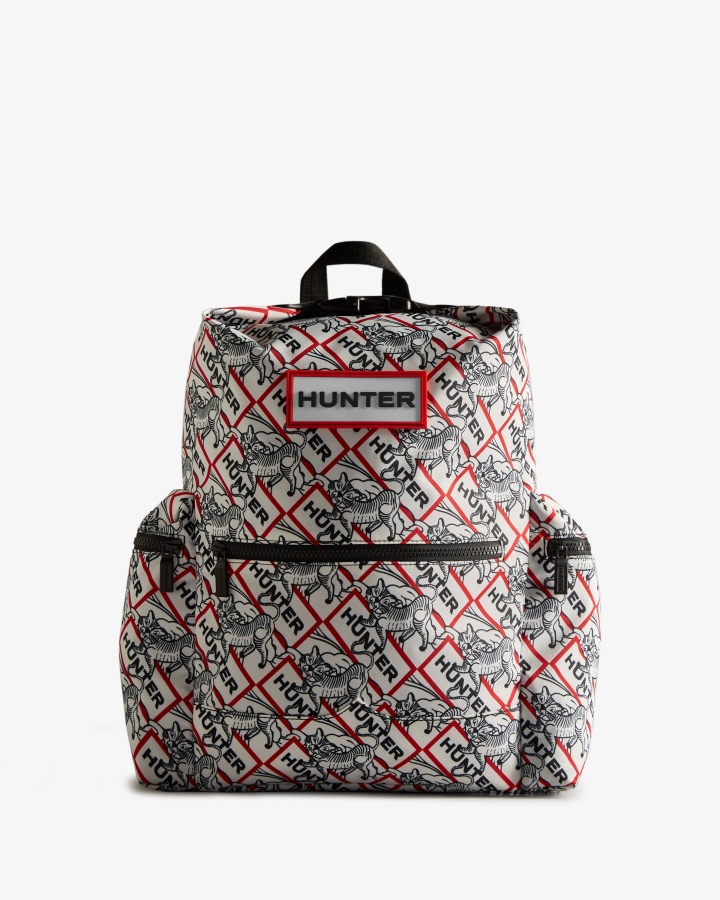 hunter_nylon_top_clip_lunar_new_year_tiger_print_backpack_black_white.jpg Hunter Nylon Top Clip Lunar New Year Tiger Print Backpack Black-White - Image 1