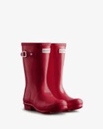 Hunter Original Big Kids (5-11 Years) Gloss Rain Boots Bright Pink - Image 3
