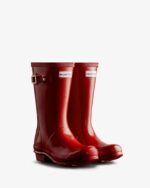 Hunter Original Big Kids (5-11 Years) Gloss Rain Boots Military Red - Image 3