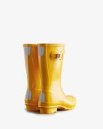 Hunter Original Big Kids (5-11 Years) Gloss Rain Boots Yellow - Image 4