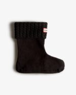 Hunter Recycled Mini Cable Knitted Cuff Short Boot Socks - Image 3