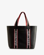 Hunter Rubberized Leather East-West Tote Bag Black - Image 2
