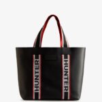 Hunter Rubberized Leather East-West Tote Bag Black