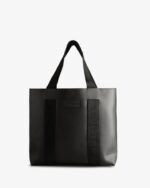 Hunter Rubberized Leather East-West Tote Bag Black-Black - Image 2