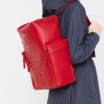 Hunter Top Clip Backpack - Rubberized Leather Military Red