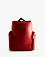 Hunter Top Clip Backpack - Rubberized Leather Military Red - Image 3