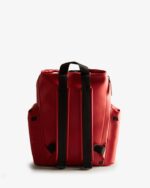 Hunter Top Clip Backpack - Rubberized Leather Military Red - Image 4