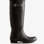 Hunter Women's Backstrap Tall Rain Boots Black-White