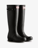 Hunter Women's Backstrap Tall Rain Boots Black-White - Image 3