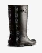 Hunter Women's Backstrap Tall Rain Boots Black-White - Image 4