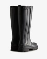 Hunter Women's Balmoral Commando Rubber Zip Tall Rain Boots Black - Image 4