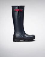 Hunter Women's Balmoral Side Adjustable 3mm Neoprene Rain Boots Navy- Peppercorn - Image 2