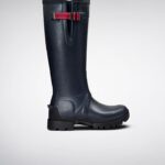 Hunter Women's Balmoral Side Adjustable 3mm Neoprene Rain Boots Navy- Peppercorn