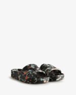 Hunter Women's BLOOM Marble Slides Black - Image 3