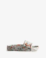 Hunter Women's BLOOM Marble Slides White - Image 2