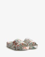 Hunter Women's BLOOM Marble Slides White - Image 4