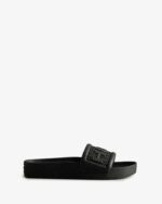 Hunter Women's BLOOM Slides Black - Image 2