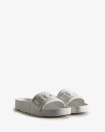 Hunter Women's BLOOM Slides White - Image 4