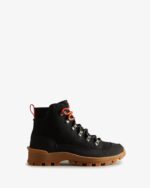 Hunter Women's Canvas Desert Commando Boots Black