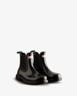Hunter Women's Commando Gloss Chelsea Boots Black - Image 3
