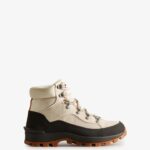 Hunter Women's Explorer Insulated Lace-Up Commando Boots White Willow-Cosy Cream-Black