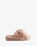 Hunter Women's Faux Fur Flatform Crossover Slide Azalea Pink - Image 2
