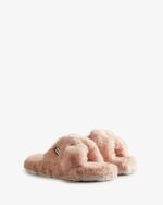 Hunter Women's Faux Fur Flatform Crossover Slide Azalea Pink - Image 4