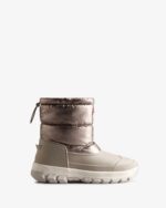 Hunter Women's Insulated Metallic Short Snow Boots Dark Silver-Hail Grey - Image 2