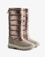 Hunter Women's Insulated Metallic Tall Snow Boots Dark Silver-Hail Grey - Image 4