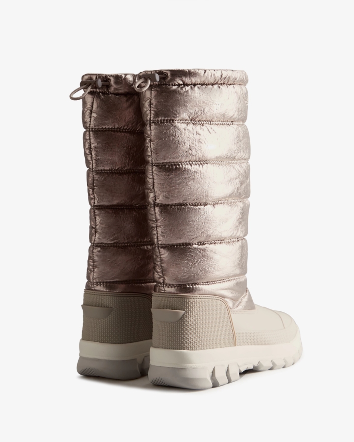 Hunter Women's Insulated Metallic Tall Snow Boots Dark Silver-Hail Grey - Image 5
