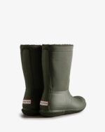 Hunter Women's Insulated Roll Top Vegan Shearling Boots Dark Olive - Image 5