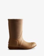 Hunter Women's Insulated Roll Top Vegan Shearling Boots Tawny Brown - Image 3