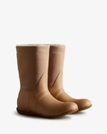 Hunter Women's Insulated Roll Top Vegan Shearling Boots Tawny Brown - Image 4