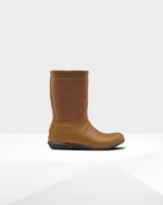 Hunter Women's Insulated Roll Top Vegan Shearling Boots Thicket Brown - Image 3