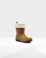 Hunter Women's Insulated Roll Top Vegan Shearling Boots Thicket Brown - Image 4