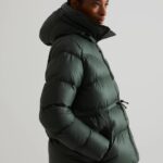 Hunter Women's Insulated Rubberized A-Line Puffer Jacket Arctic Moss Green