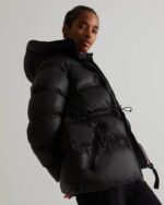 Hunter Women's Insulated Rubberized A-Line Puffer Jacket Black - Image 2