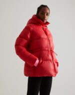 Hunter Women's Insulated Rubberized A-Line Puffer Jacket Red Chill - Image 2