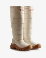 Hunter Women's Intrepid Insulated Tall Snow Boots White Willow-Gum - Image 3