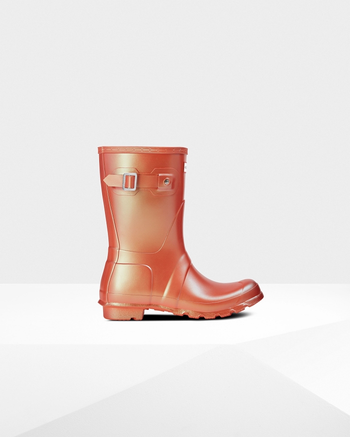 Hunter Women's Nebula Short Rain Boots Alpine Poppy Orange - Image 2