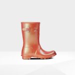Hunter Women's Nebula Short Rain Boots Alpine Poppy Orange