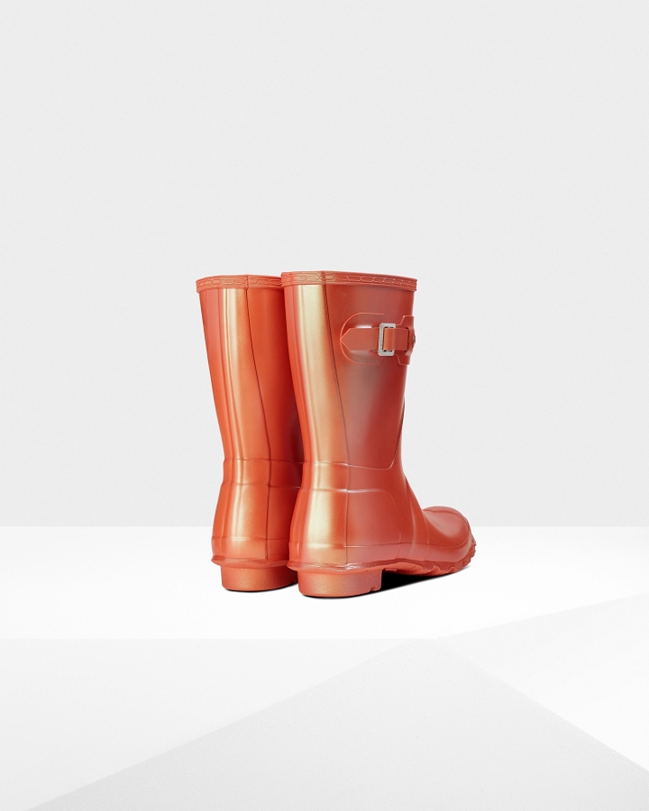 Hunter Women's Nebula Short Rain Boots Alpine Poppy Orange - Image 4