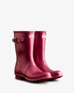 Hunter Women's Nebula Short Rain Boots Hayes Burgundy - Image 3