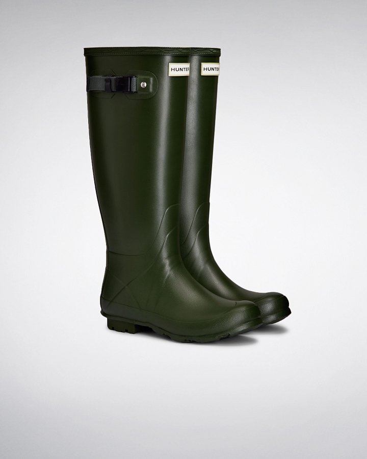 Hunter Women's Norris Field Neoprene Lined Rain Boots Vintage Green - Image 3