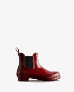 Hunter Women's Original Gloss Chelsea Boots Fall Red-Black - Image 2