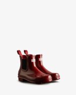 Hunter Women's Original Gloss Chelsea Boots Fall Red-Black - Image 3