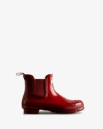 Hunter Women's Original Gloss Chelsea Boots Military Red - Image 2