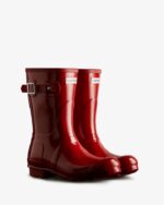 Hunter Women's Original Short Gloss Rain Boots Military Red - Image 3